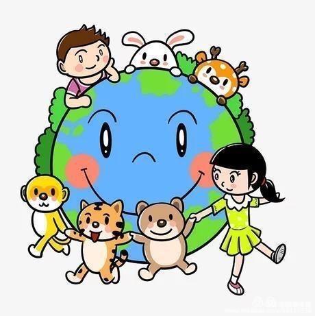 公益环保插画手绘创意地图(绿色环保手绘宣传海报)
